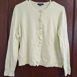 2 For $5! Lands' End Pale Neon Ruffled Cardigan